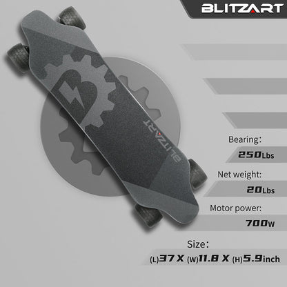 Blitzart GT Dual Electric Skateboard with 105mm Off-Road Wheels