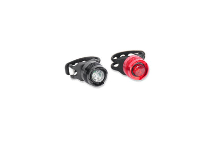 BLITZART Strap-On Micro LED Front & Rear Light Set (2 Pack: White & Red)
