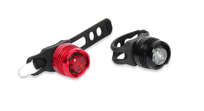 BLITZART Strap-On Micro LED Front & Rear Light Set (2 Pack: White & Red)